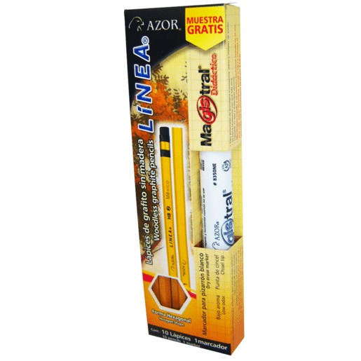 LAPIZ HEXAGONAL AZOR CAJA CON 10 PEZAS MAS 1 GRATIS