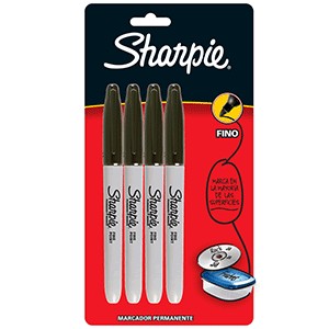 MARCADOR SHARPIE NEGRO 4 PIEZAS