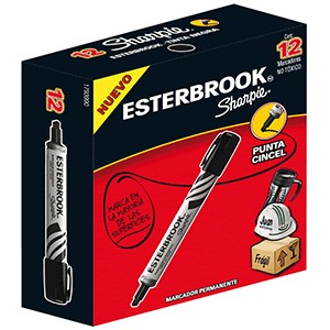 MARCADOR ESTERBROOK NEGRO CAJA CON 12 PIEZAS
