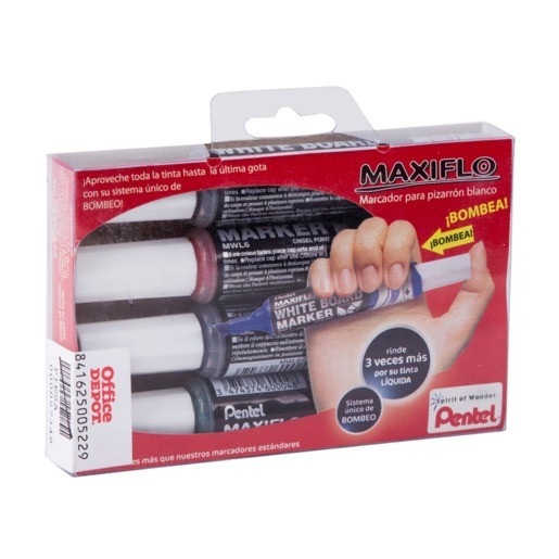 MARCADOR PARA PIZARRON BCO MAXI 4PZS