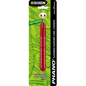 MARCADOR PHANO DE CERA DIXON COLOR ROJO CON 2 PIEZ