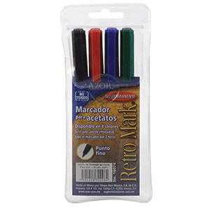MARCADOR RETROMARK AZOR 4 COLORES SURTIDOS