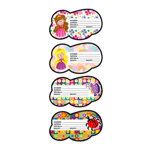 ETIQUETAS ESCOLARES NINA NUBE