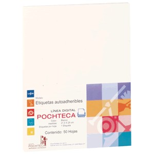PAPEL AUTOADHERIBLE POCHTECA CARTA BLANCO CON 50