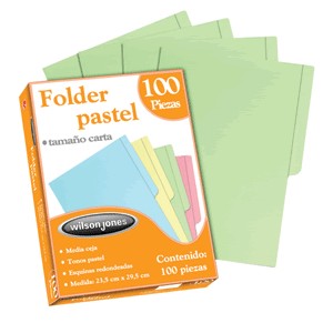 FOLDER CARTA WILSON JONES VERDE CON 100 PIEZAS