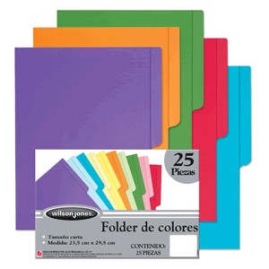 FOLDER CARTA ACCO COLORES INTENSOS CON 25 PIEZAS