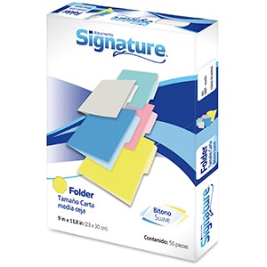 FOLDER CARTA SIGNATURE AMARILLO CON 50 PIEZAS