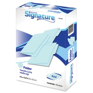 FOLDER CARTA SIGNATURE AZUL CON 100 PIEZAS
