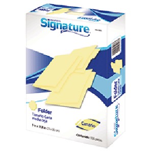 FOLDER CARTA SIGNATURE COLOR CANARIO CON 100 PZ