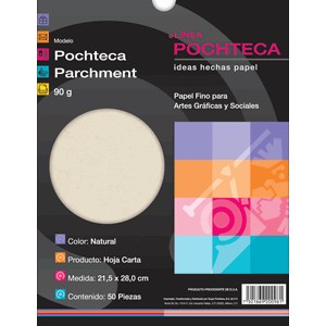 POCHTECA,PAPEL PARCHMENT NATURAL CARTA CON 50 HOJAS POCHTECA