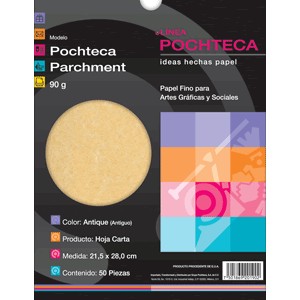 POCHTECA,PAPEL PARCHMENT ANTIQUE CARTA CON 50 HOJAS POCHTECA