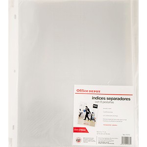 INDICE Y PROTECTOR DE HOJAS OFFICE DEPOT 8 DIV