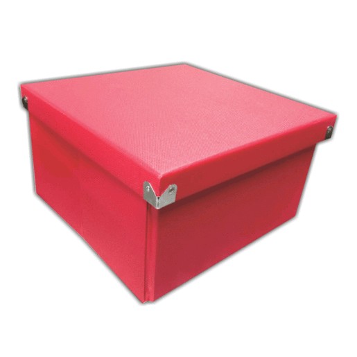 CAJA PARA ARCHIVO RIHAN PLEGABLE CUADRADA ROJA