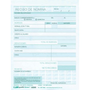 RECIBO NOMINA AUTOCOPIANTE 3 PAQUETES CON 22 JUEGO