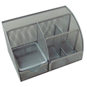 ORGANIZADOR RECTANGULO DE ESCRITORIO MESH PLATA