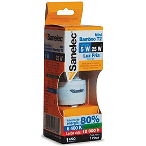 FOCO SANELEC AHORRADOR 5W LUZ FRIA