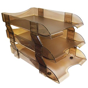 CHAROLA TAMANO OFICIO 3 NIVELES SABLON HUMO