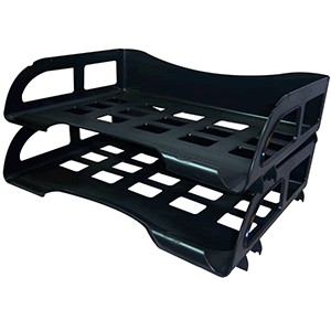 CHAROLA TAMANO OFICIO 2 NIVELES SABLON NEGRO