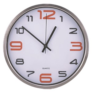 RELOJ DE PARED FRAGMENTS MARCO ACERO FONDO BLANCO