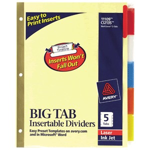 SEPARADORES AVERY 5 DIV BIG TAB