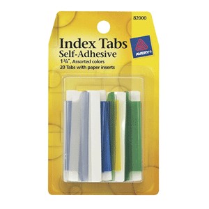 SEPARADORES PLASTICO COLORES SURTIDOS C/20 AVERY