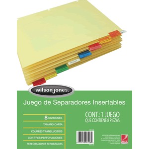SEPARADORES INDICE WILSON JONES COLOR 8 DIVISIONES