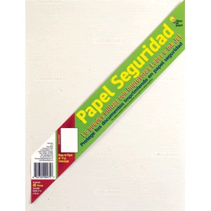 PAPEL SEGURIDAD LASER/INKJET CON 40 HOJAS CARTA