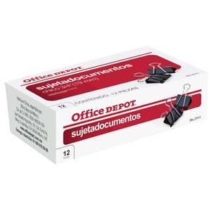 SUJETADOCUMENTOS 3/4 (19MM) 12 PACK OFFICE DEPOT