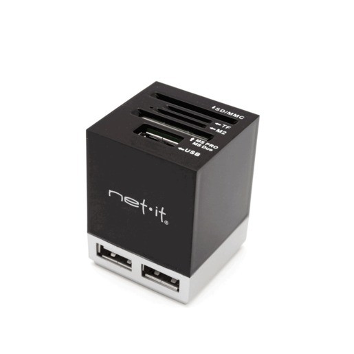 HUB USB 2.0 SPECTRA (3 PUERTOS, LECTOR TARJETAS)