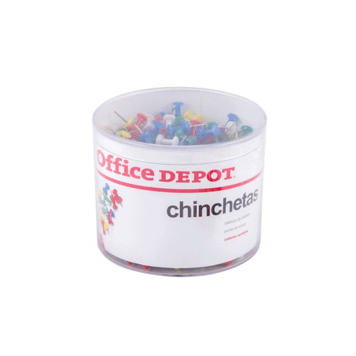 CHINCHETAS EN COLORES 500 PZAS OFFICE DEPOT