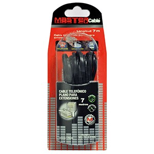 CABLE TELEFONICO PLANO MASTER 7.0M NEGRO