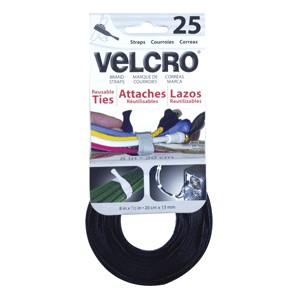 VELCRO TIES TIRAS CORREAS 20CM X 13MM PAQ/25