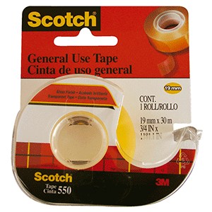 CINTA ADHESIVA SCOTCH 550 18MM X 33M C/DESPACHADOR