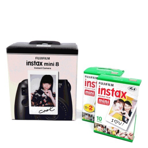 CAMAMARA FUJI INSTAX MINI8 NEGRO CON PAPEL FOTOGRA