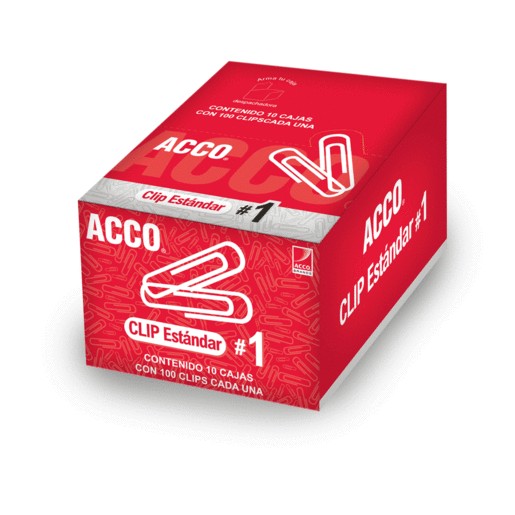 CLIP ACCO ESTANDAR No1 10 PAQUETES CON 100 PIEZAS