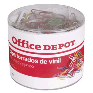 CLIPS DE COLORES OFFICE DEPOT JUMBO Y ESTANDAR