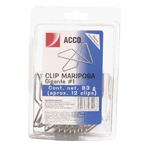 CLIP ACCO MARIPOSA No1 BLISTER CON 12 PIEZAS
