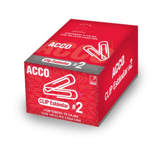 CLIP ACCO ESTANDAR No2 10 PAQUETES CON 100 PIEZAS