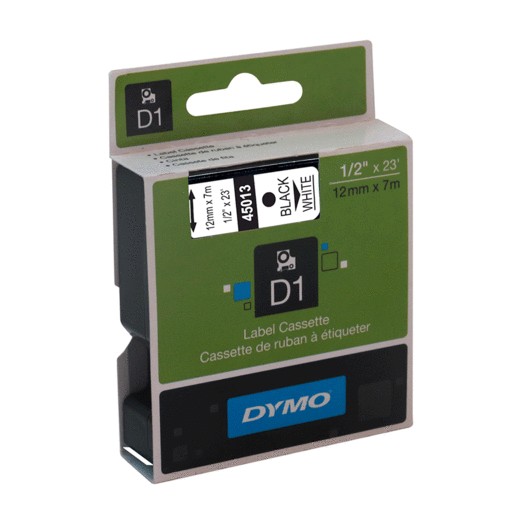 CINTA DYMO IR NEGRO/BLANCO 12MM