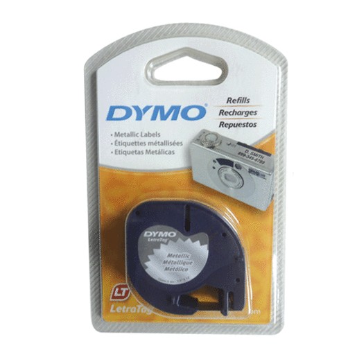 CINTA DYMO LETRATAG NEGRO/PLATA 12MM