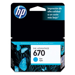CARTUCHO DE TINTA CIAN HP 670 (CZ114AL)