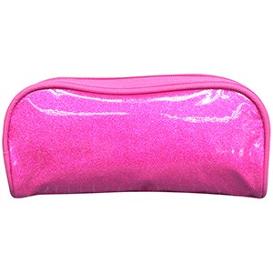 ESTUCHE ESCOLAR TICHER CON BRILLOS PLATA Y ROSA