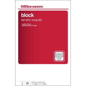 BLOCK ESQUELA OFFICE DEPOT 80 HOJAS CUADRO CHICO