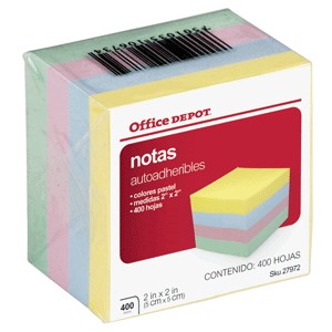 MININOTAS OFFICE DEPOT 2 X 2 PASTEL