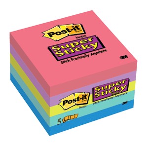 POST-IT JEWEL POP 3X3 90 HOJAS 5 PIEZAS