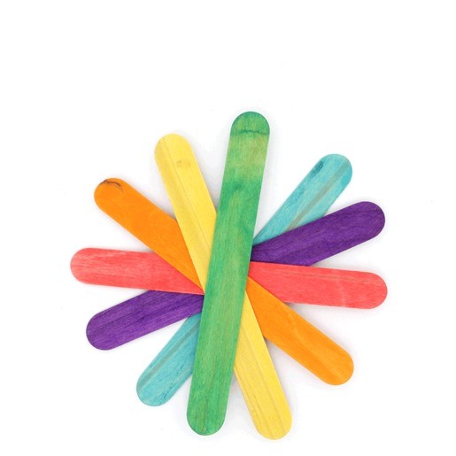 PALITOS JUMBO DE MADERA DE COLORES 80 PIEZAS