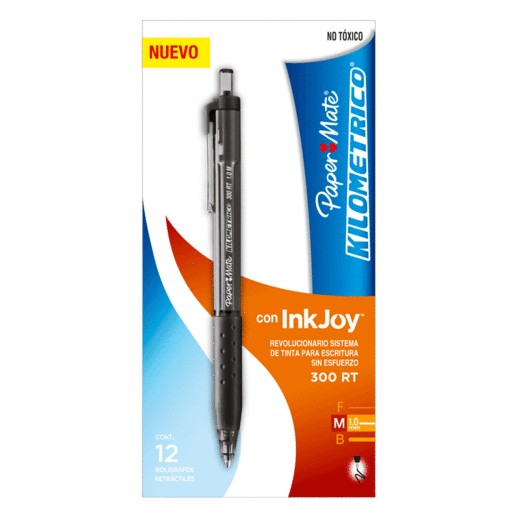 PLUMA KILOMETRICO NEGRO RETRACTIL CAJA 12 PIEZAS