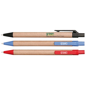 PLUMA RETRACTIL GREEN T-NEGRA,AZUL,ROJA CON 6 PZ