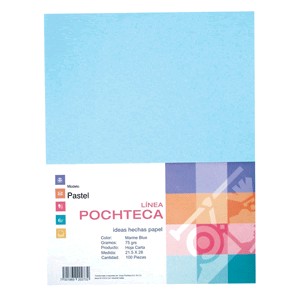 PAPEL PASTEL AZUL CARTA CON 100 HOJAS POCHTECA