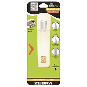 JUEGO DE PLUMA Y LAPICERO ZEBRA POCKET C-PLATA